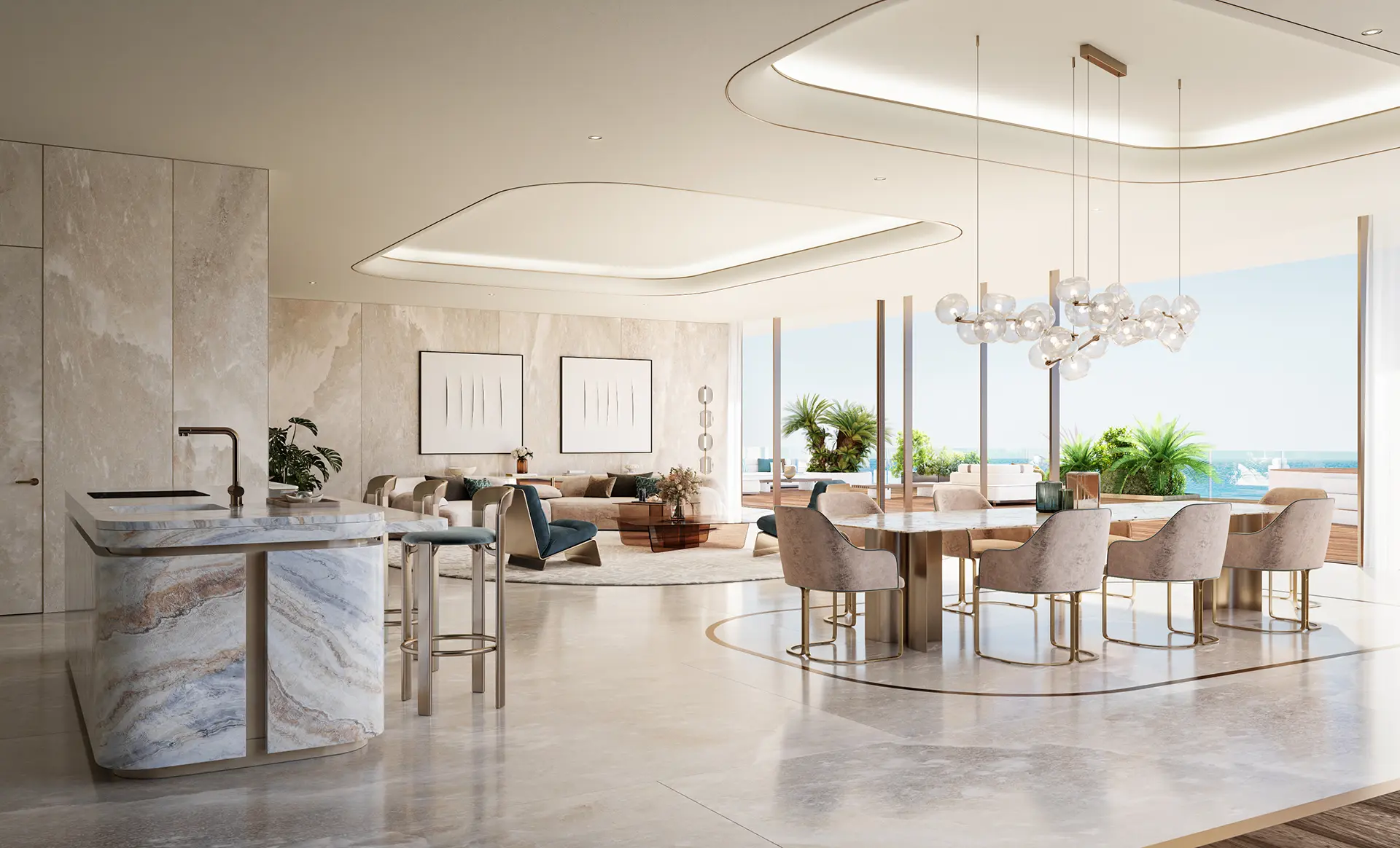 Jacob & Co. Beachfront Living bedroom design
