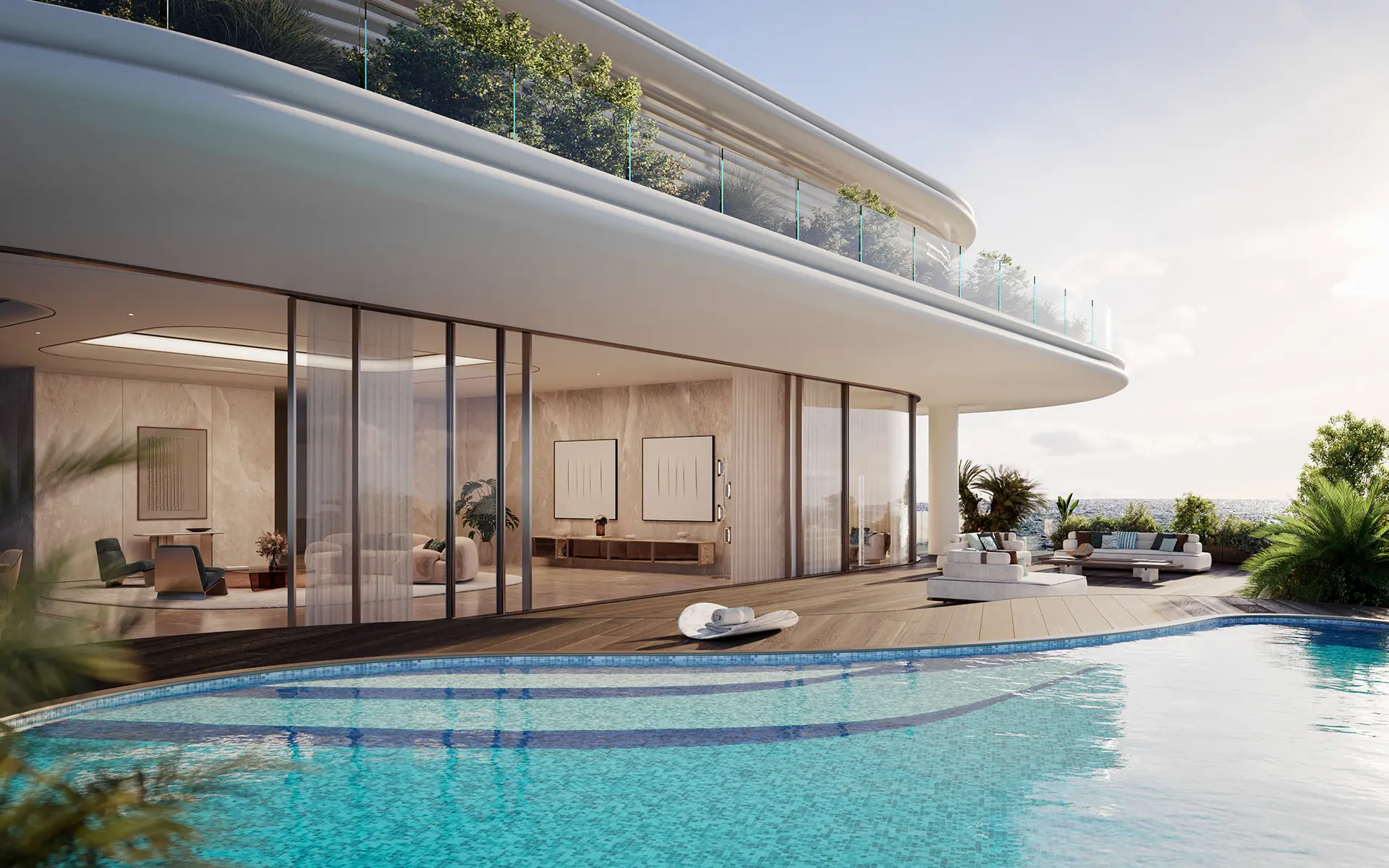 Jacob & Co. Beachfront Living spacious living area